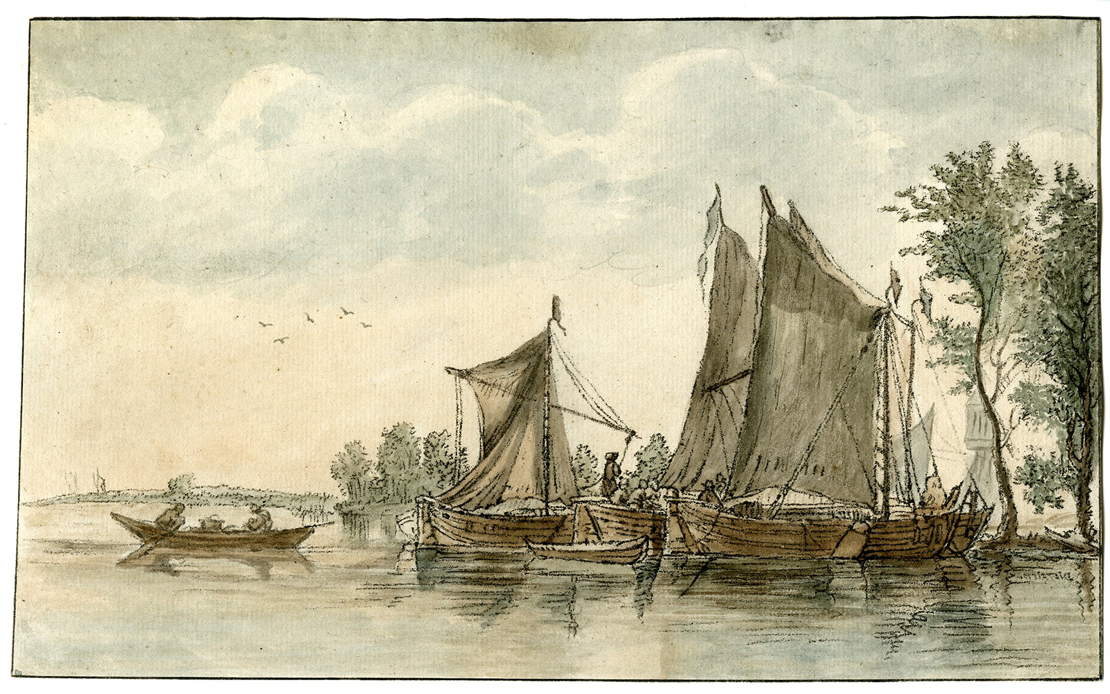 , Antique Master Print-RIVER VIEW-Dietrich-Josi-Cuyp-1821, Pictura Antique Prints