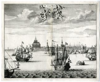 Antique Print-DE-STAD-VERE-VEERE VIEW-SHIPS-Smallegange-1696