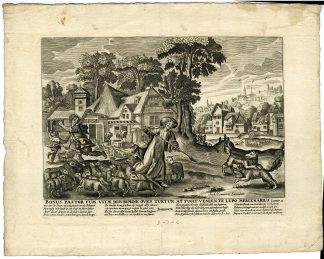 Antique Master Print-GOOD-SHEPHERD-Goltzius-de Vos-c.1650-1700