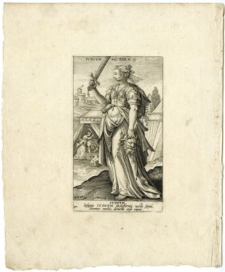 Antique Master Print-JUDITH-HOLOFERNES-Collaert-de Vos-c.1590-1595