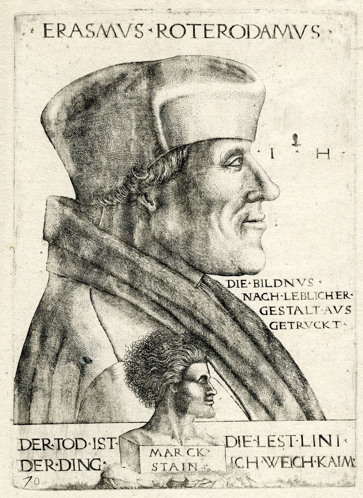 , Rare-Antique Master Print-ERASMUS ROTERODAMUS-Hopfer-Massys-c.1520-1550, Pictura Antique Prints