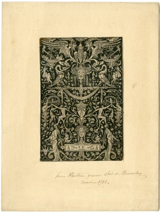 Rare-Antique Print-ORNAMENT-GROTESQUES-FOX-DEVIL-MONSTERS-Floetner-c.1546