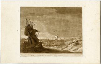 Antique Master Print-SEA-STORM-BOAT-SHIPS-Earlom-Lorrain-1774