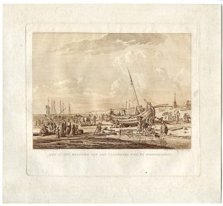 Antique Master Print-SCHEVENINGEN-FISHING-PINK-BOAT-de Wit-Fargue-1799