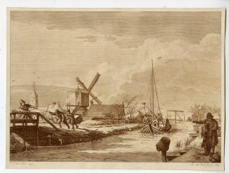 Antique Master Print-WINTER-LANDSCAPE-FEBRUARY-SPROKKELMAAND-De Wit-Cats-1805