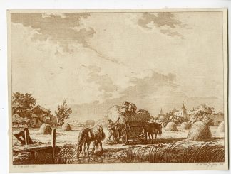 Antique Master Print-HOOIMAAND-HAY MONTH-HARVEST-JULY-De Wit-Cats-1807