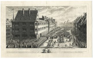 10-Antique Master Prints-FESTIVITIES-LOUIS XV-STRASBOURG-Le Bas-Weiss-1745
