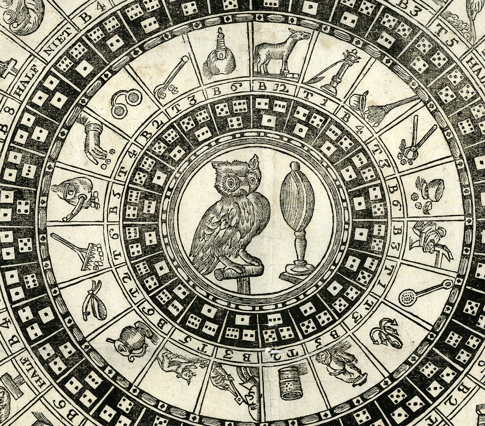 , Antique Print-UILENSPEL-OWL GAME-WOODCUT-GAME-Numan-c.1790-1810, Pictura Antique Prints
