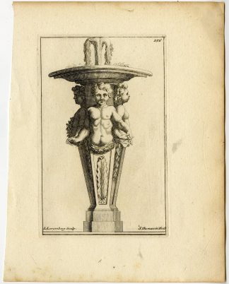 Antique Print-PUTTI-FOUNTAIN-VASE-PLATE-156-Thomassin-Lerambert-1694-1724