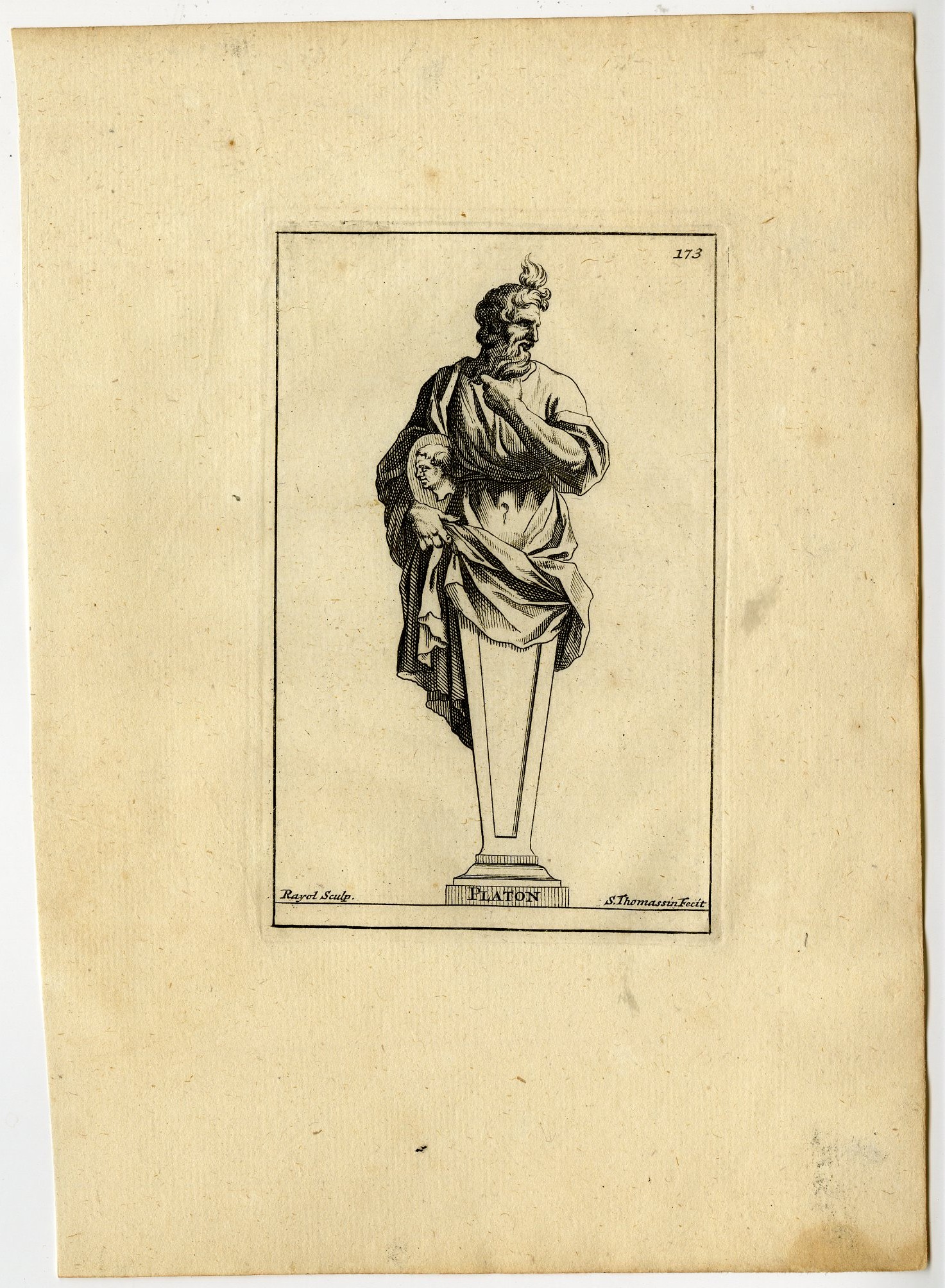 , Antique Print-PLATON-PLATO-PLATE-174-Thomassin-Rayol-1694-1724, Pictura Antique Prints