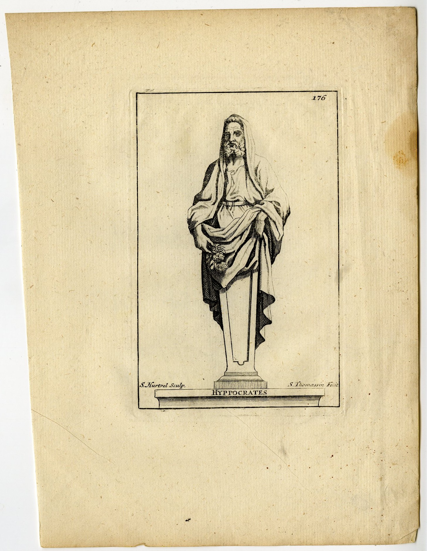 , Antique Print-HYPPOCRATES-PLATE-176-Thomassin-Hurtrelle-1694-1724, Pictura Antique Prints