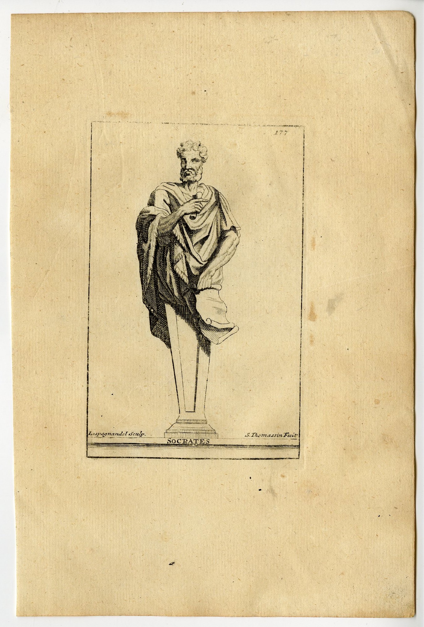 , Antique Print-SOCRATES-PLATE-177-Thomassin-Lespagnandelle-1694-1724, Pictura Antique Prints