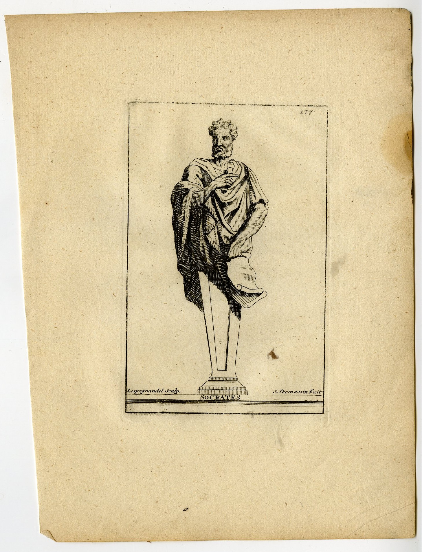 , Antique Print-SOCRATES-PLATE-177-Thomassin-Lespagnandelle-1694-1724, Pictura Antique Prints