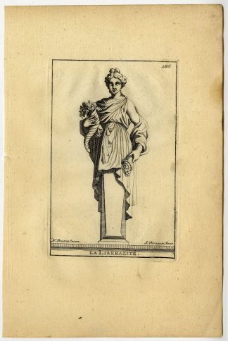 Antique Print-LA-LIBERALITE-FREEDOM-PLATE-186-Thomassin-Poussin-1694-1724