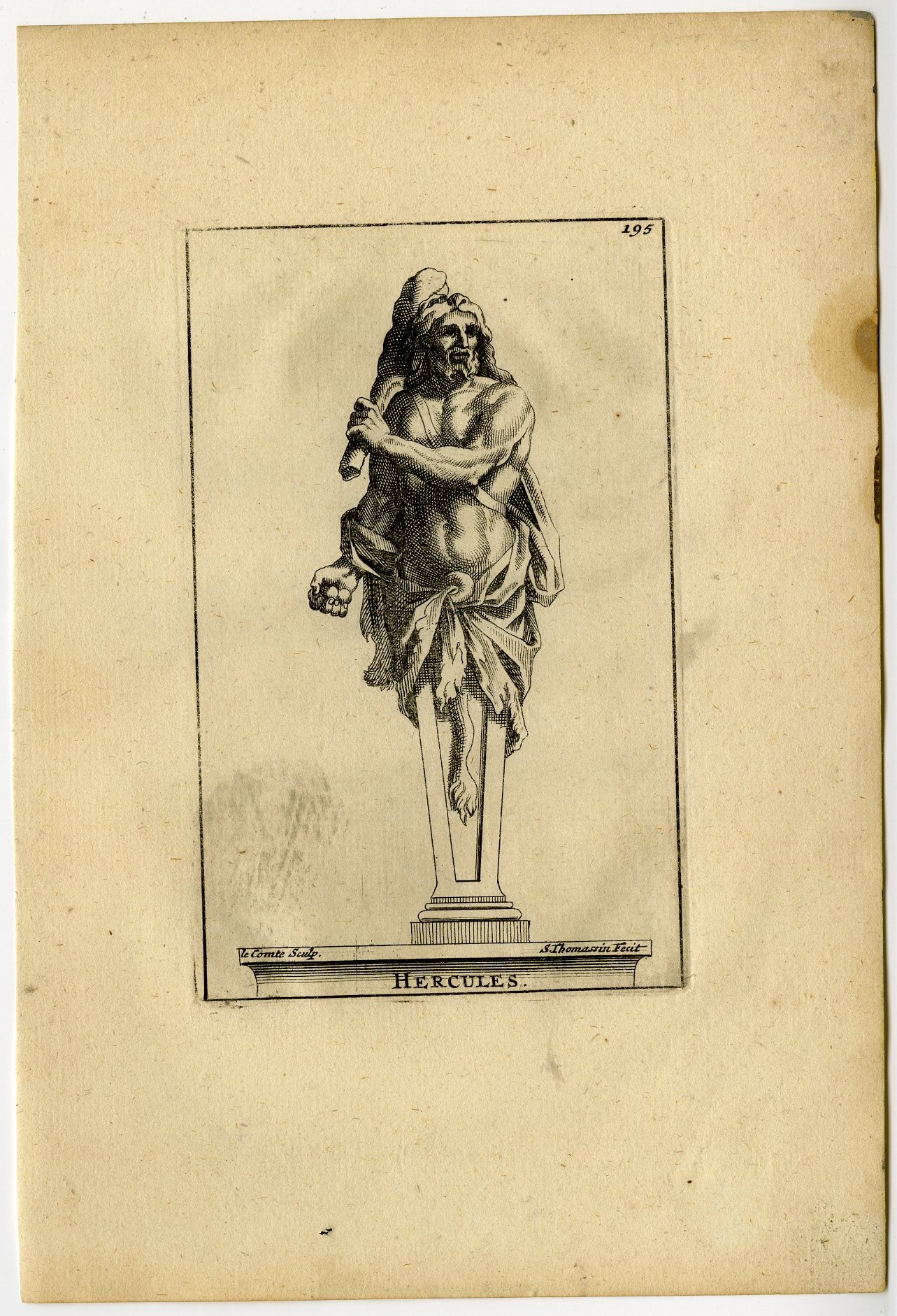 , Antique Print-HERCULES-PLATE-195-Thomassin-Le Conte-1694-1724, Pictura Antique Prints
