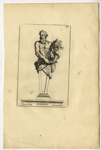 Antique Print-ACHELOUS-CORNUCOPIA-PLATE-197-Thomassin-Maziere-1694-1724
