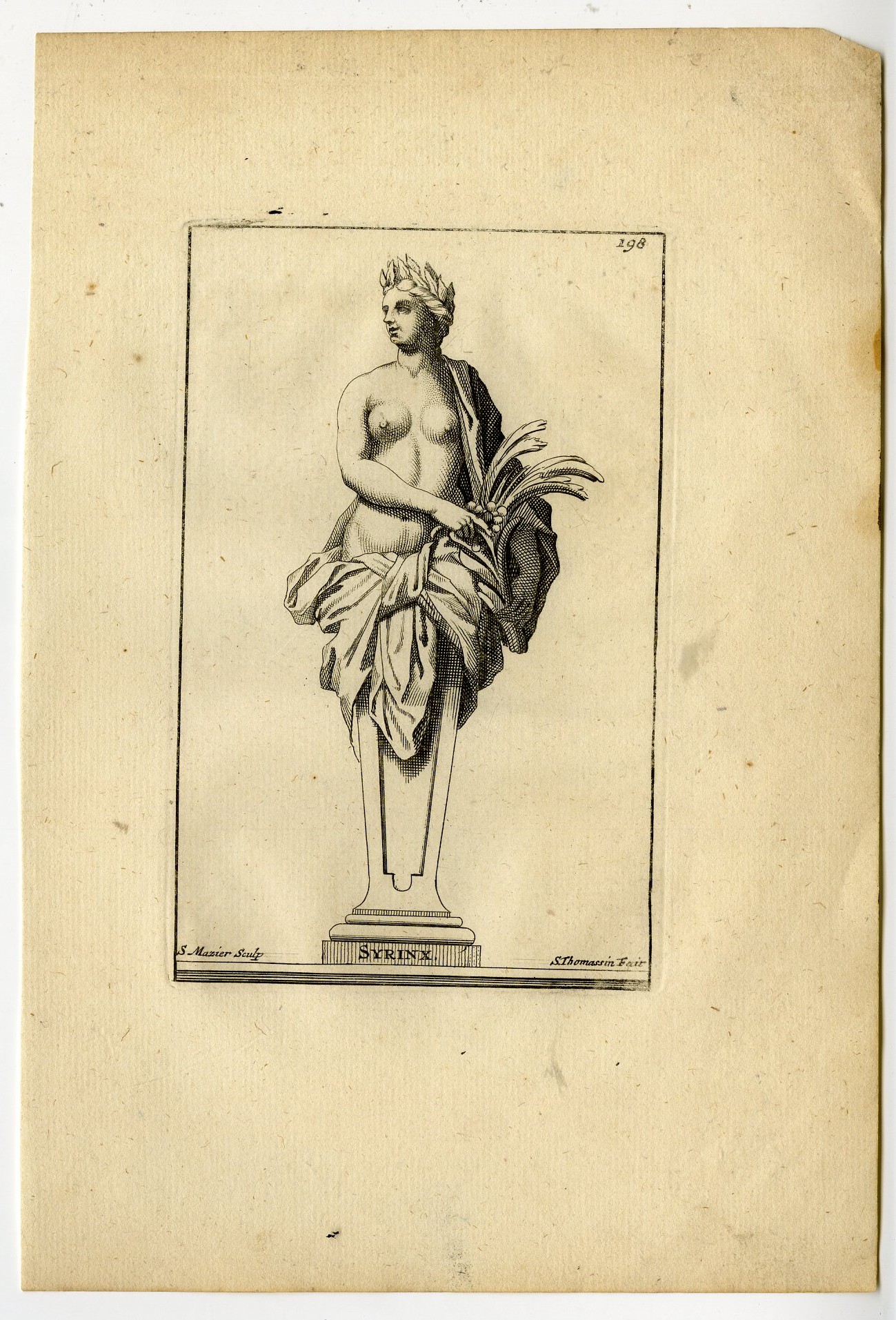 , Antique Print-SYRINX-PLATE-198-Thomassin-Maziere-1694-1724, Pictura Antique Prints