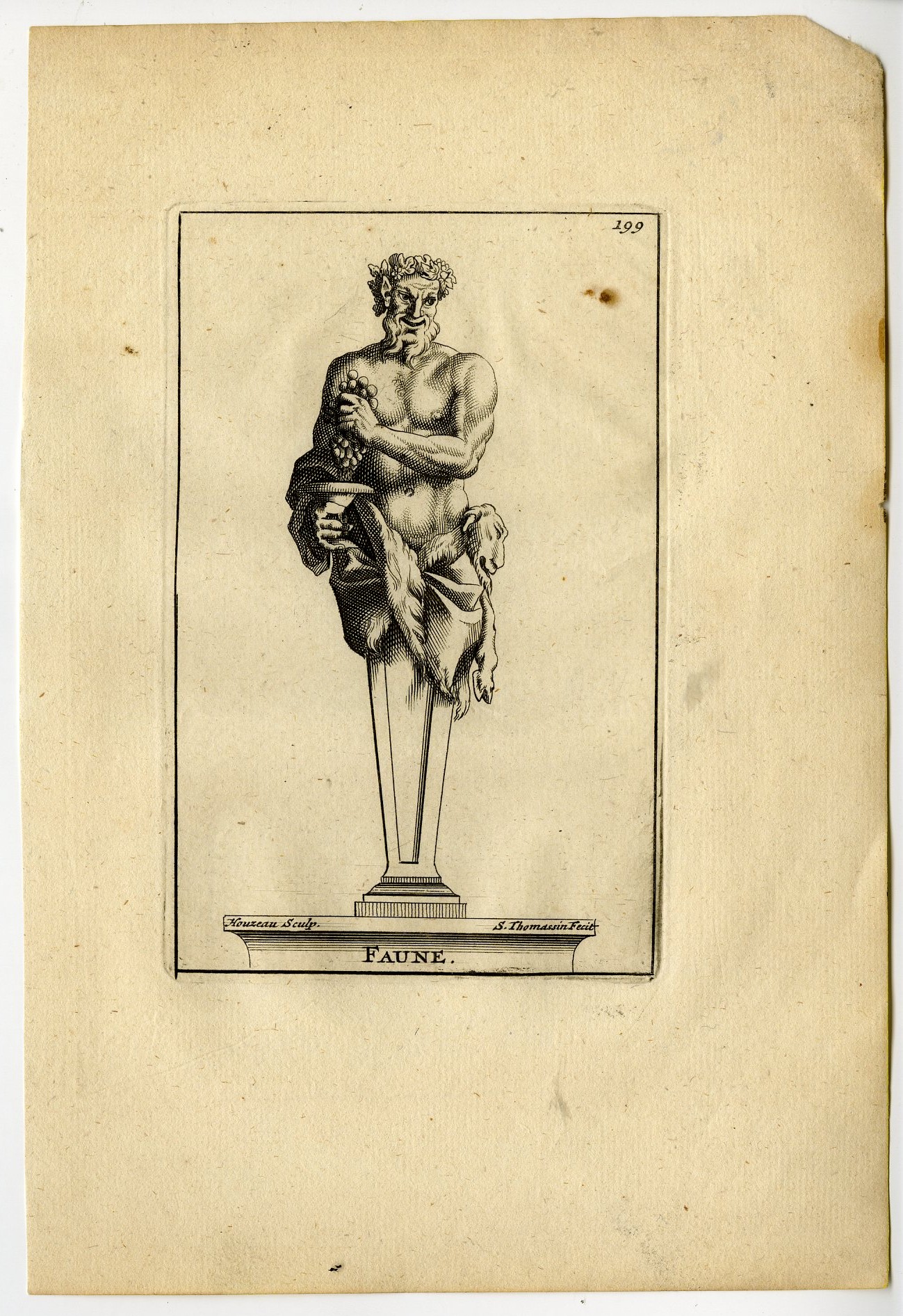 , Antique Print-FAUNE-PLATE-199-Thomassin-Houzeau-1694-1724, Pictura Antique Prints