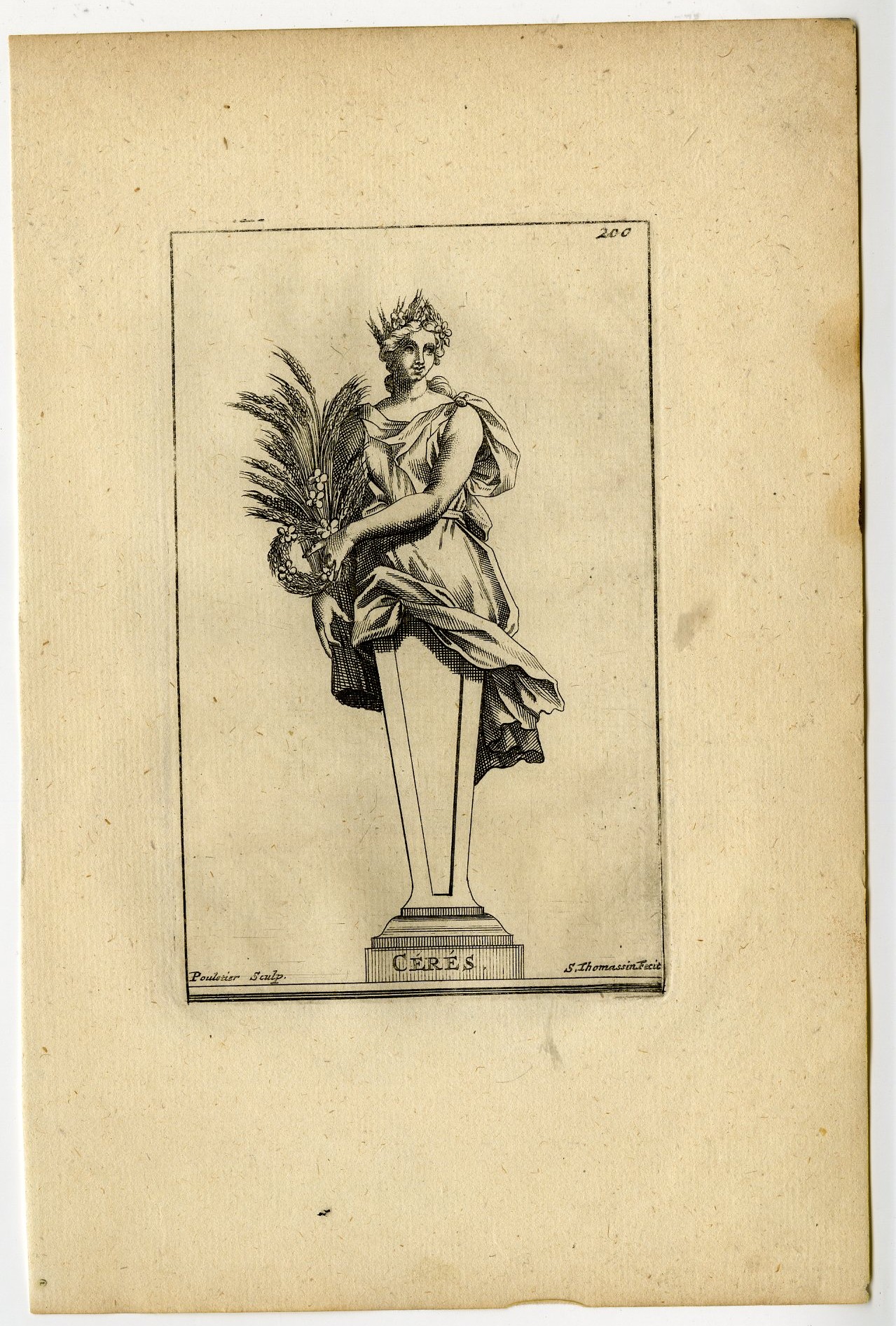 , Antique Print-CERES-PLATE-200-Thomassin-Poultier-1694-1724, Pictura Antique Prints