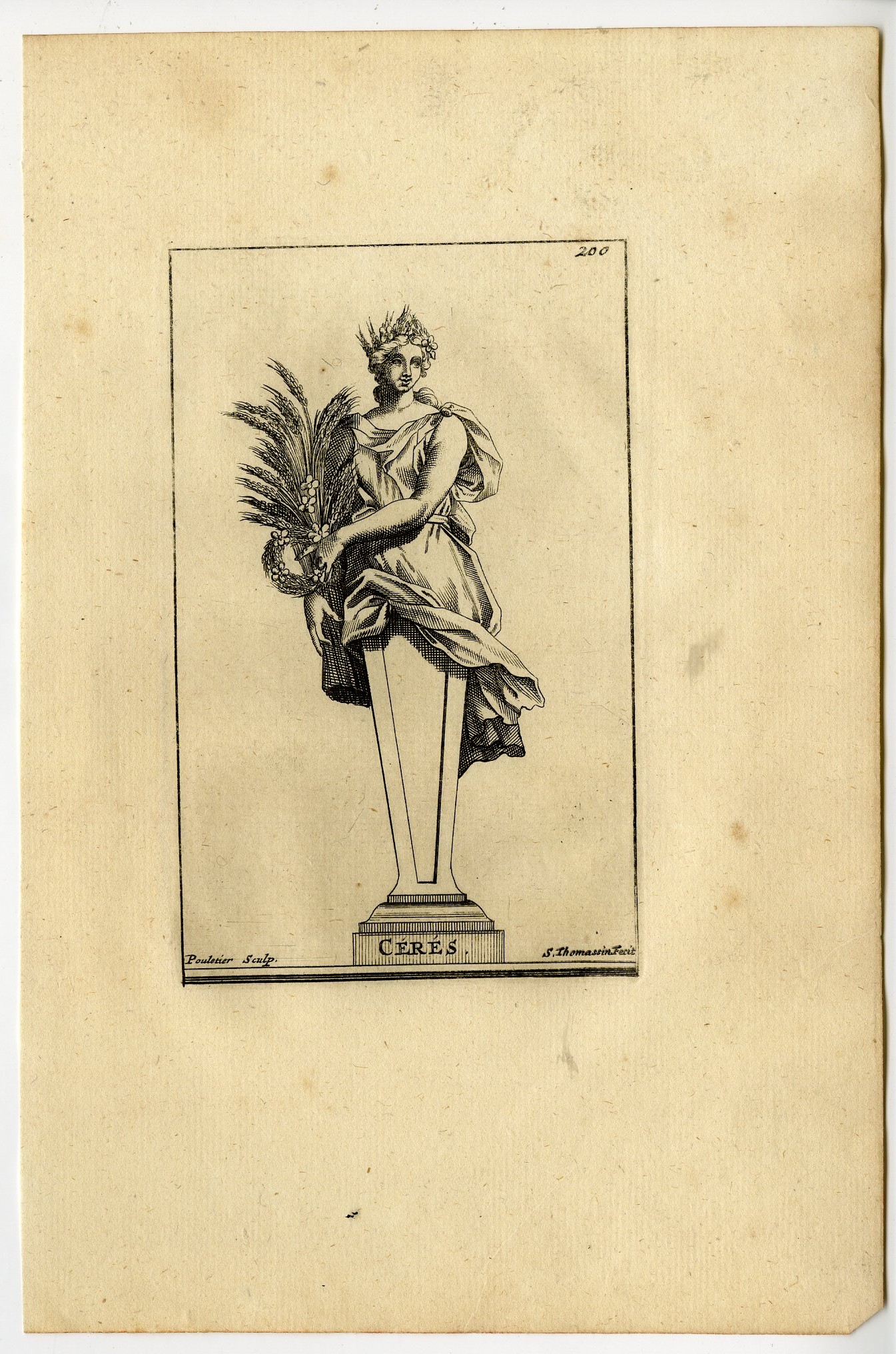 , Antique Print-CERES-PLATE-200-Thomassin-Poultier-1694-1724, Pictura Antique Prints