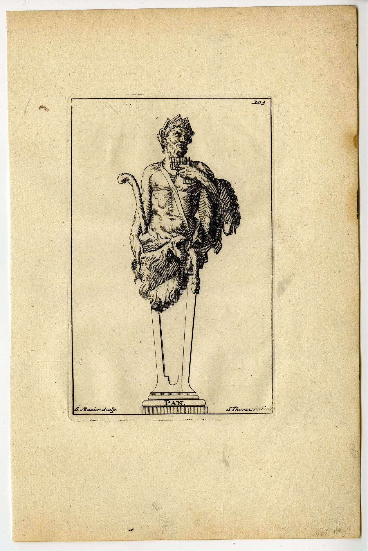 , Antique Print-PAN-PLATE-203-Thomassin-Maziere-1694-1724, Pictura Antique Prints