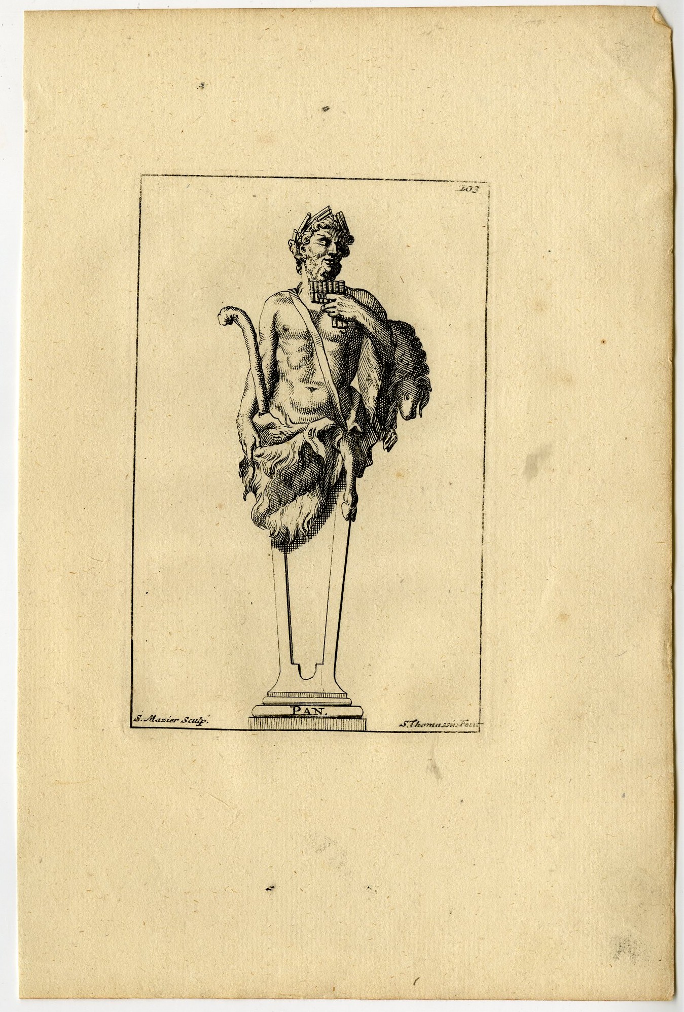 , Antique Print-PAN-PLATE-203-Thomassin-Maziere-1694-1724, Pictura Antique Prints