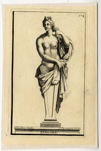 Antique Print-PANDORE-PANDORA-PLATE-204-Thomassin-Le Gros-1694-1724