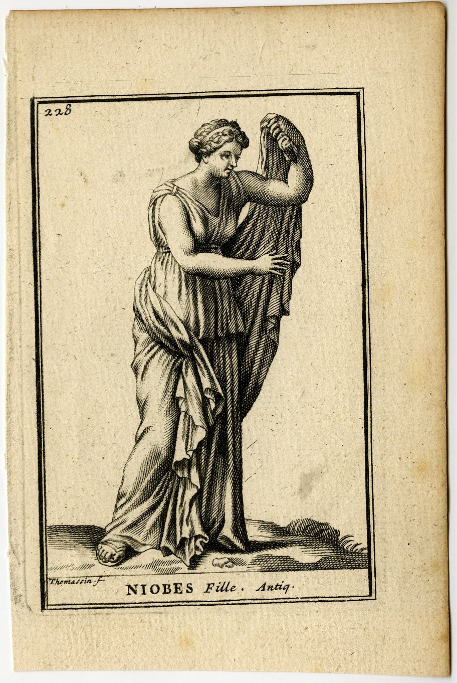 , Antique Print-NIOBES-FILLE-PLATE-228-Thomassin-1694-1724, Pictura Antique Prints