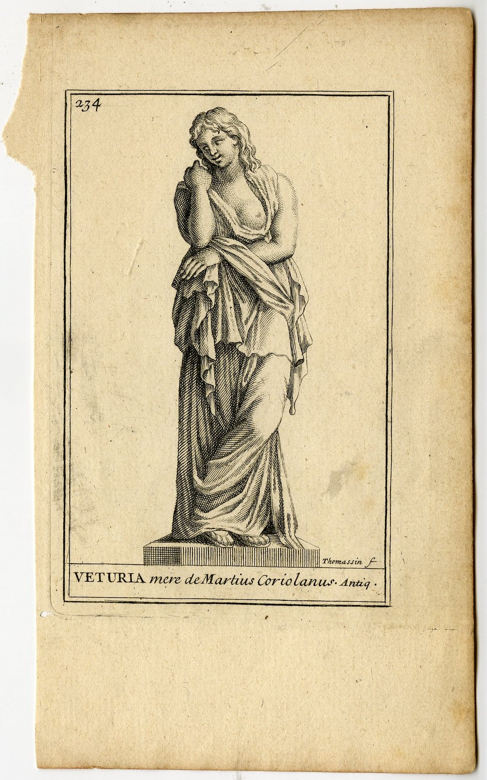 , Antique Print-VETURIA-MOTHER-OF-CORIOLANUS-PLATE-234-Thomassin-1694-1724, Pictura Antique Prints