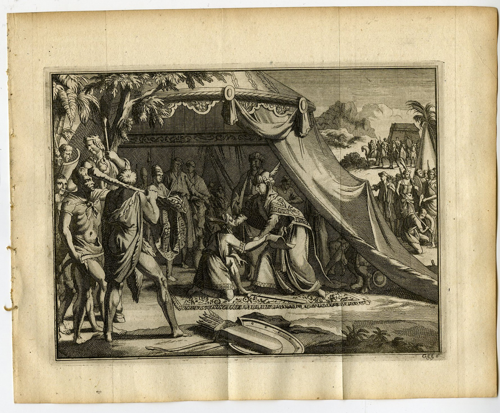 , Antique Print-MELIQUE TOCAN PUNISHED BY MUJATE CHAN-Goeree-Van der Aa-1706, Pictura Antique Prints