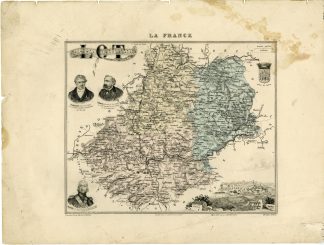 Antique Map-LOT-FRANCE-Lecocq-Barbier-Walter-Migeon-Bizet-1890