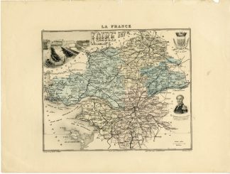 Antique Map-LOIRE-INFERIEURE-FRANCE-Lecocq-Barbier-Walter-Migeon-Bizet-1890