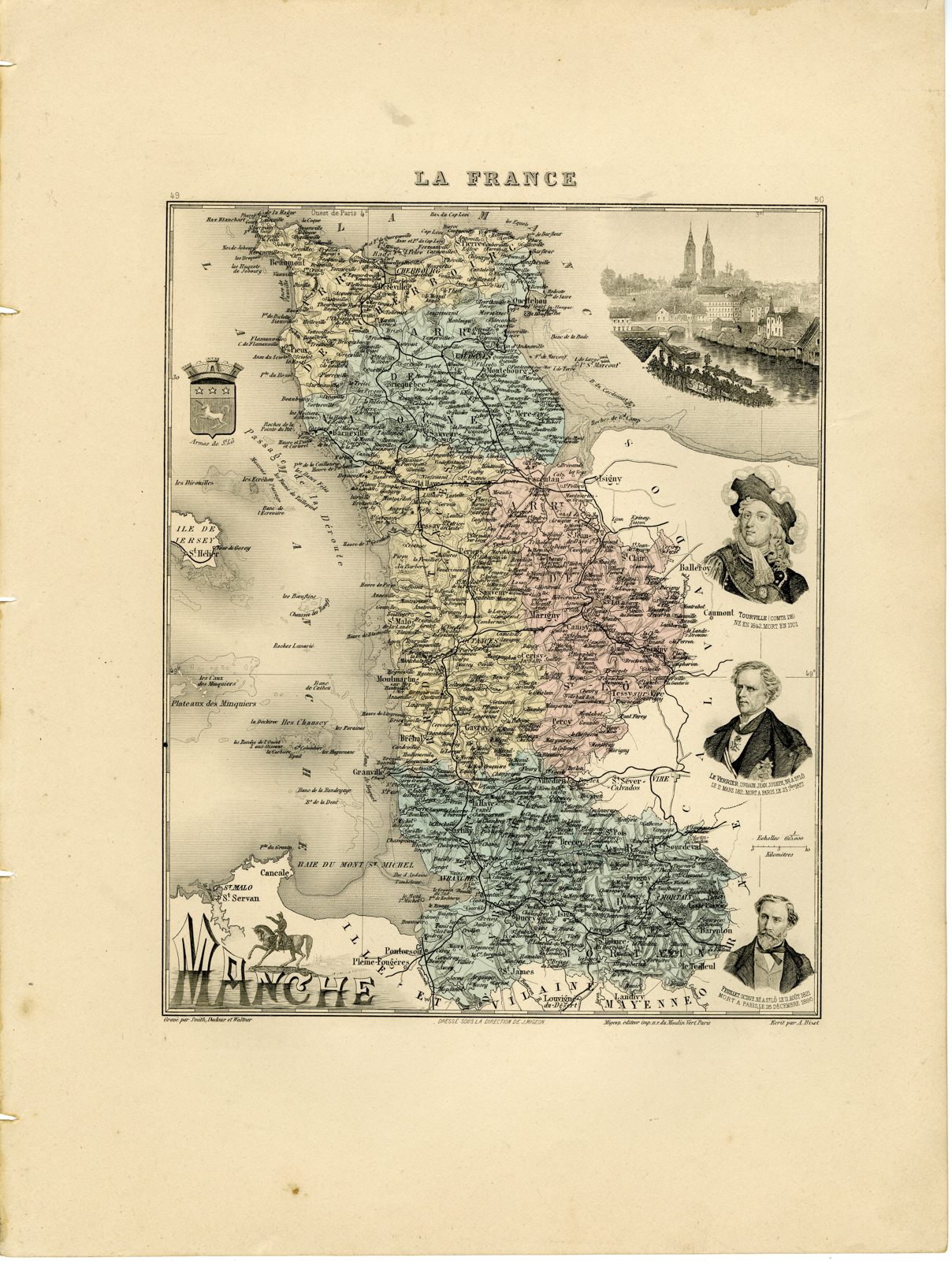 , Antique Map-MACHE-FRANCE-Smith-Dadour-Walter-Migeon-Bizet-1890, Pictura Antique Prints