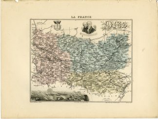 Antique Map-OISE-FRANCE-Smith-Dadour-Walter-Migeon-Bizet-1890