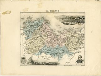 Antique Map-COTES-DU-NORD-FRANCE-Smith-Dadour-Walter-Migeon-Bizet-1890
