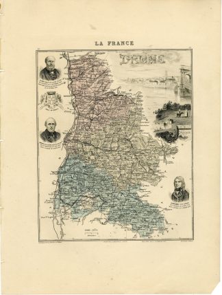 Antique Map-DROME-FRANCE-Lecocq-Barbier-Walter-Migeon-Bizet-1890