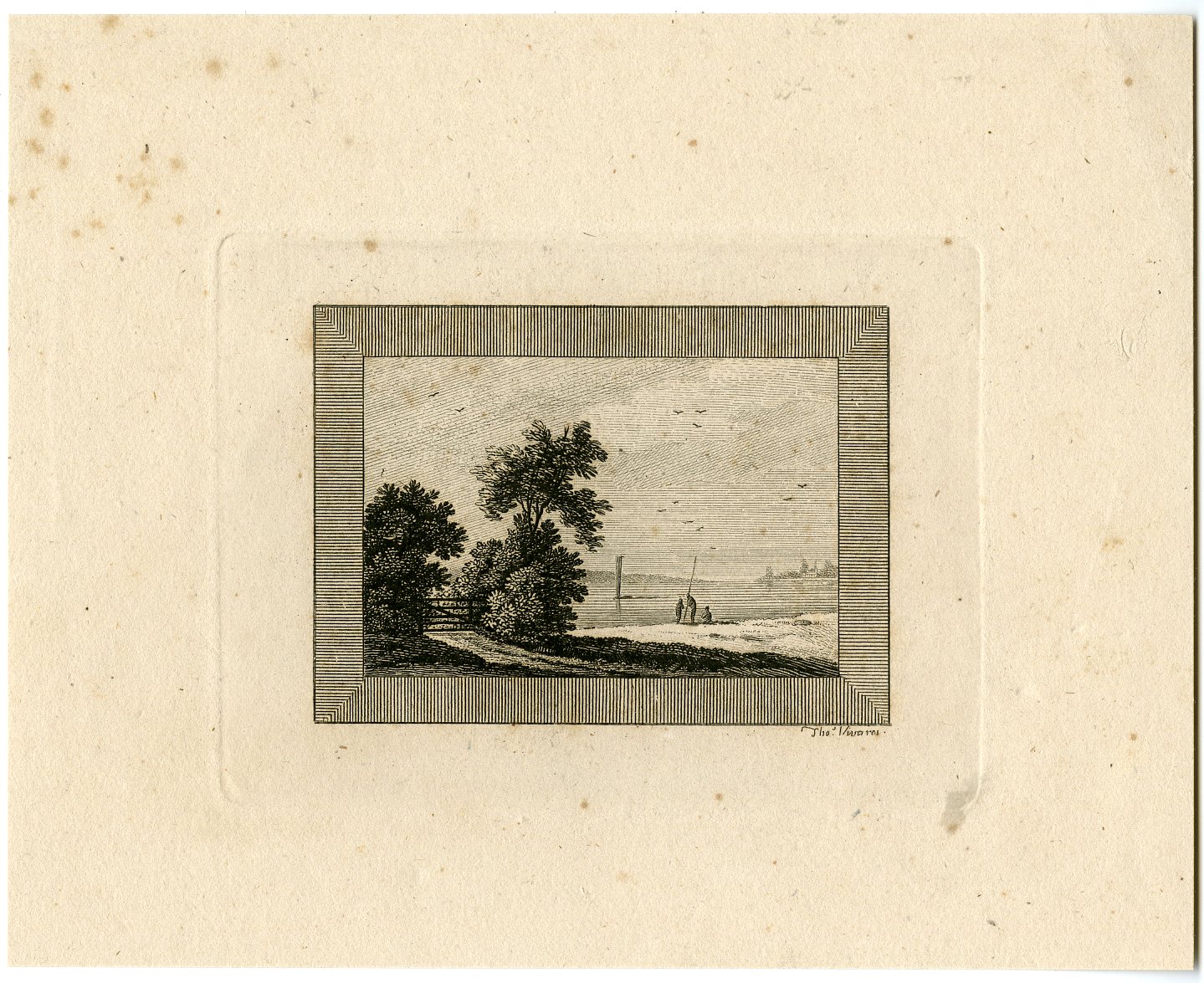 , Antique Master Print-RURAL-RIVERSIDE-SCENE-Vivares-Berthoud-1820, Pictura Antique Prints