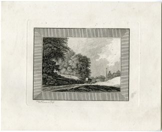 Antique Master Print-CART-WOODED-ROADSCAPE-Vivares-Berthoud-1820