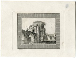 Antique Master Print-RUINS-CLASSICAL-BRIDGE-Vivares-Berthoud-1820
