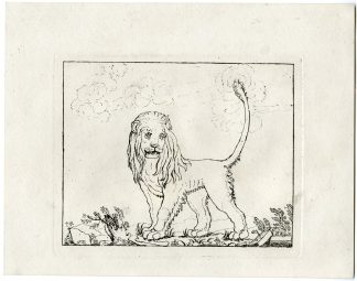 Antique Master Print-LION-LINE-ETCHING-PROOF-Berthoud-1820