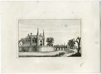 Antique Master Print-CHURCH-CASTLE-TOWERS-BRIDGE-ETCHING-Berthoud-1820