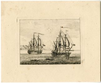 Antique Master Print-TWO-SAILING-SHIPS-AT-SEA-Berthoud-1820