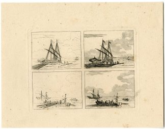 Antique Master Print-MARITIME VIGNETTES-BOATS AND FIGURES-Berthoud-1820