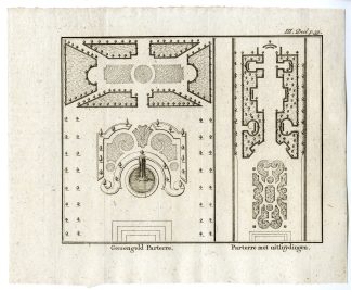 Antique Print-BAROQUE GARDEN LAYOUT-PL.III-39-Pluche-1799