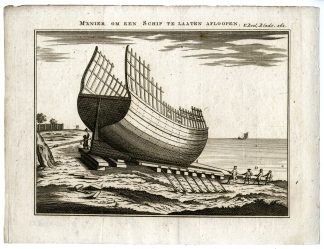 Antique Print-SHIP?LAUNCHING?TECHNIQUE-PL.V.261-Pluche-1799