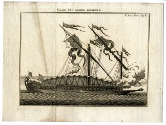 Antique Print-GALLEY-AT-ANCHOR-CANNON-FIRE-PL.V.269.D.-Pluche-1799