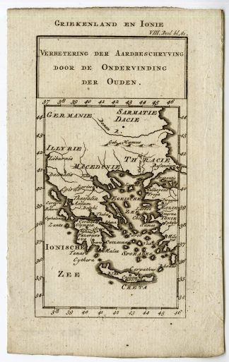 Antique Map-ANCIENT-GREECE-MAP-GRIEKENLAND-IONIE-PL.VIII.81.-Pluche-1799