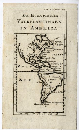 Antique Map-EUROPEAN COLONIES-AMERICA-PL.VIII.206.-Pluche-1799
