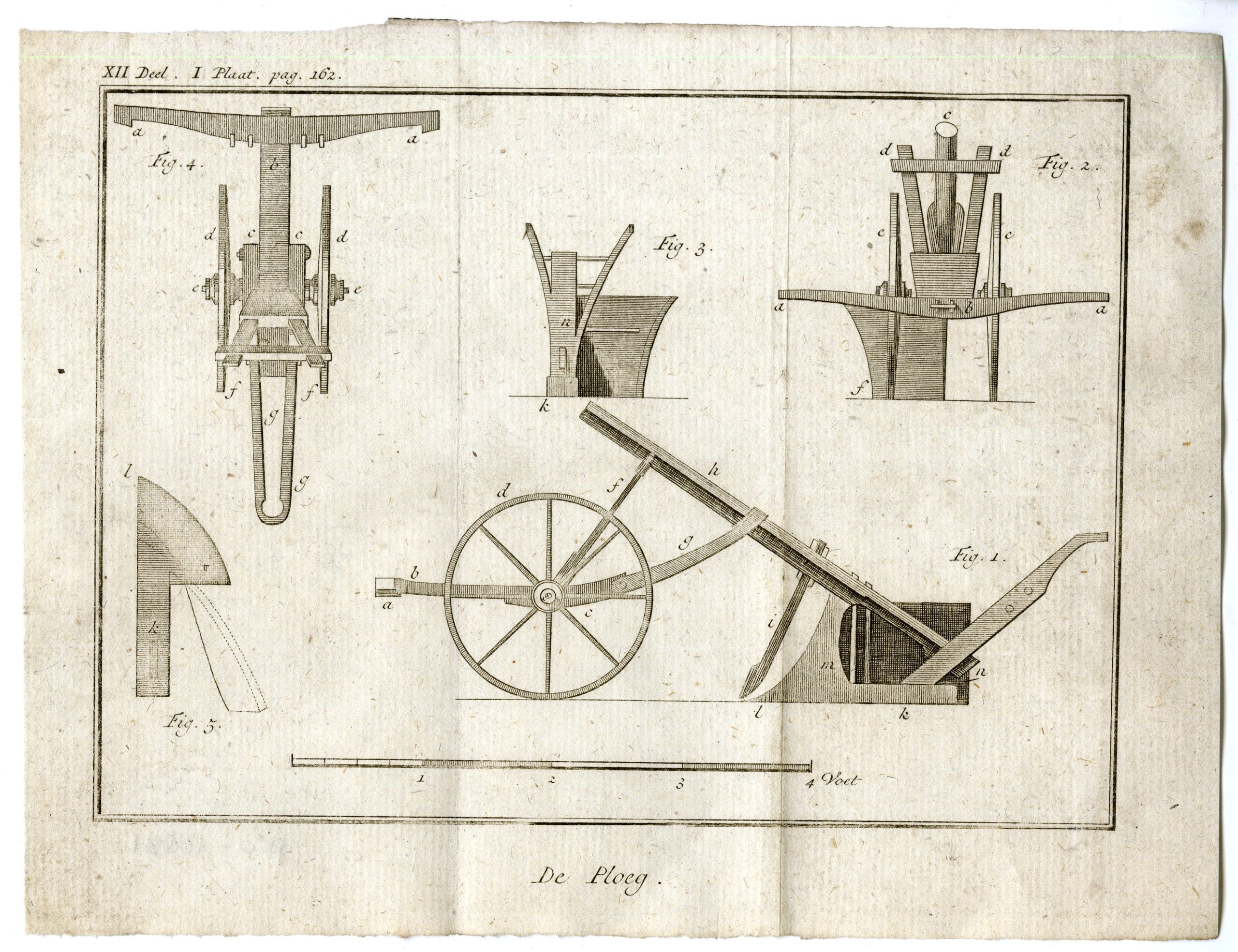 , Antique Print-AGRICULTURAL PLOW-FARMING IMPLEMENT-PL.XII.I.-Pluche-1799, Pictura Antique Prints