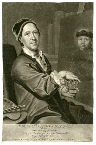Antique Master Print-PORTRAIT-MARCUS FRIDERICUS KLEINERT-Haid-Kleinert-1742-1767